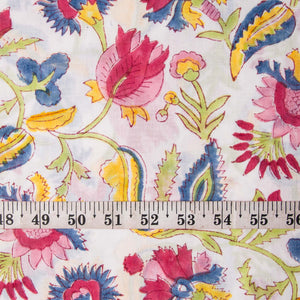 Precut 0.25 meter -Sanganeri Hand Block Printed Cotton Fabric