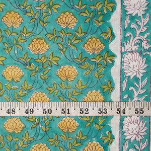 Precut 0.75 meter -Sanganeri Hand Block Printed Cotton Fabric