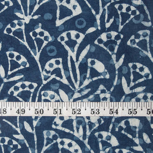 Precut 1 meter -Sanganeri Hand Block Printed Cotton Fabric