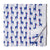 White and blue Sanganeri Hand Block Printed Cotton Fabric with animal print