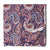 Red and Blue Sanganeri Hand Block Printed Cotton Fabric with paisley design