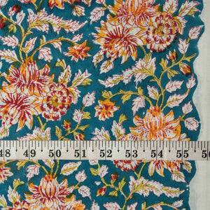 Precut 0.75 meter -Sanganeri Hand Block Printed Cotton Fabric