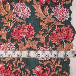 Precut 0.5 meter -Sanganeri Hand Block Printed Cotton Fabric