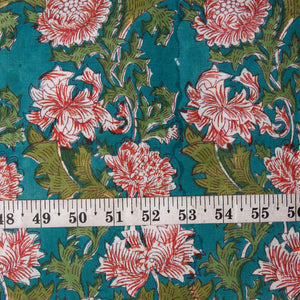 Precut 1 meter -Sanganeri Hand Block Printed Cotton Fabric