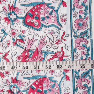 Precut 0.75 meter -Sanganeri Hand Block Printed Cotton Fabric