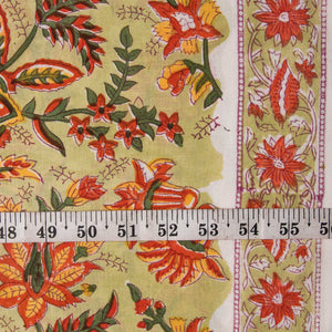 Precut 1 meter -Sanganeri Hand Block Printed Cotton Fabric