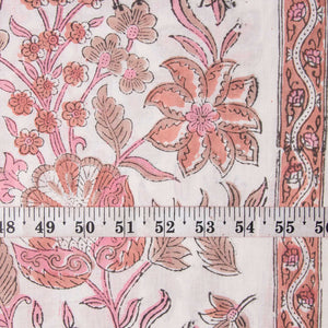 Precut 1 meter -Sanganeri Hand Block Printed Cotton Fabric