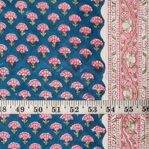 Precut 0.5 meter -Sanganeri Hand Block Printed Cotton Fabric