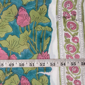 Precut 1 meter -Sanganeri Hand Block Printed Cotton Fabric