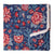 Blue and Red Sanganeri Hand Block Printed Cotton Fabric with floral design
