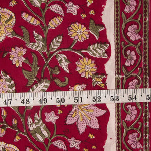 Precut 1 meter -Sanganeri Hand Block Printed Cotton Fabric