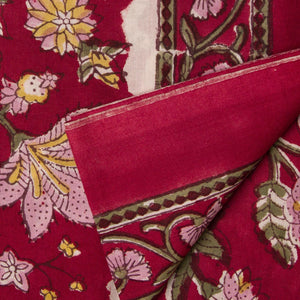 Precut 1 meter -Sanganeri Hand Block Printed Cotton Fabric