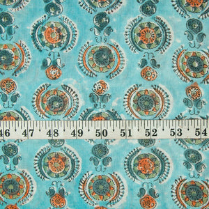 Precut 0.5 meter -Sanganeri Hand Block Printed Cotton Fabric