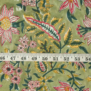 Precut 0.25 meter -Sanganeri Hand Block Printed Cotton Fabric