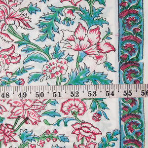 Precut 1 meter -Sanganeri Hand Block Printed Cotton Fabric