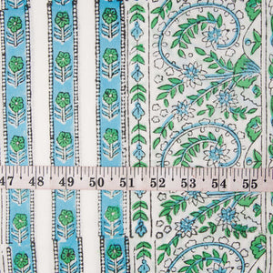 Precut 1 meter -Sanganeri Hand Block Printed Cotton Fabric