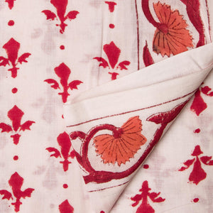 Precut 1 meter -Sanganeri Hand Block Printed Cotton Fabric