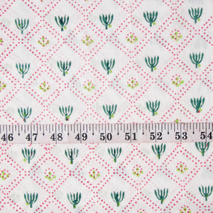 Precut 1 meter -Sanganeri Hand Block Printed Cotton Fabric