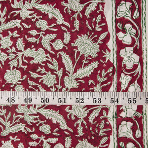 Precut 1 meter -Sanganeri Hand Block Printed Cotton Fabric