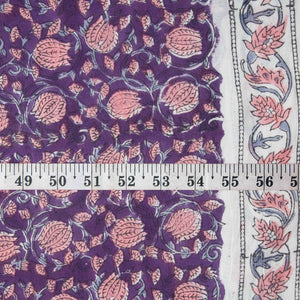 Precut 0.25 meters -Sanganeri Hand Block Printed Cotton Fabric