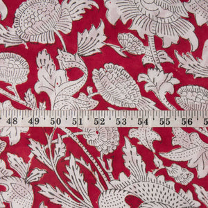 Precut 0.25 meters -Sanganeri Hand Block Printed Cotton Fabric