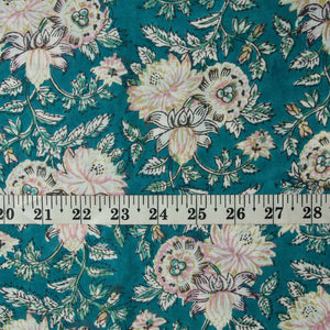 Precut 0.25 meters -Sanganeri Hand Block Printed Cotton Fabric