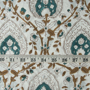 Precut 0.75meter - Sanganeri Hand Block Printed Cotton Fabric