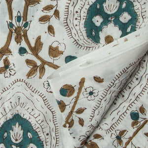 Precut 0.50 meters -Sanganeri Hand Block Printed Cotton Fabric