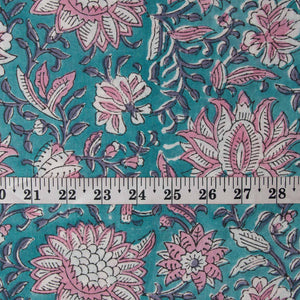 Precut 0.5meter - Sanganeri Hand Block Printed Cotton Fabric