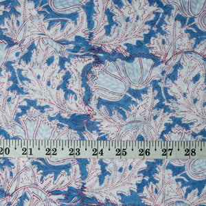 Precut 0.75meter - Sanganeri Hand Block Printed Cotton Fabric