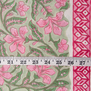 Precut 0.5meter - Sanganeri Hand Block Printed Cotton Fabric