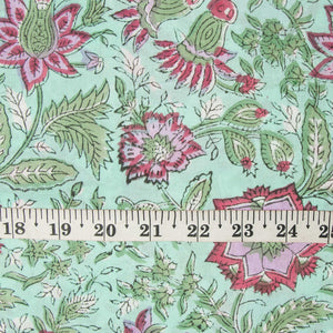 Precut 0.75 meters -Sanganeri Hand Block Printed Cotton Fabric