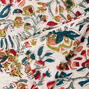 Precut 0.75meter - Sanganeri Hand Block Printed Cotton Fabric