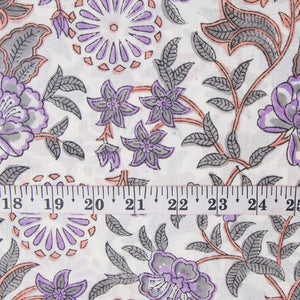 Precut 0.5meter - Sanganeri Hand Block Printed Cotton Fabric