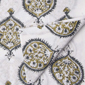 Precut 0.75meter - Sanganeri Hand Block Printed Cotton Fabric