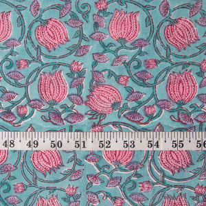 Precut 0.25 meter - Sanganeri Hand Block Printed Cotton Fabric