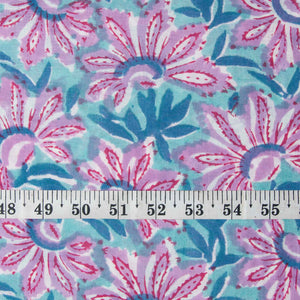 Precut 0.50 meters -Sanganeri Hand Block Printed Cotton Fabric