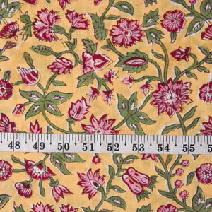 Precut 0.75meter - Sanganeri Hand Block Printed Cotton Fabric