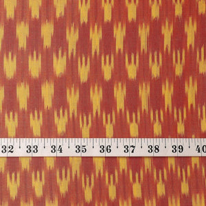 Precut 1meter - Orange Ikat Pochampally Woven Cotton Fabric