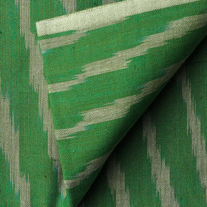 Precut 1 meter -Green Ikat Pochampally Woven Cotton Fabric