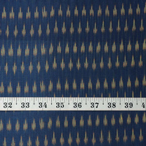 Precut 0.75 meters -Blue Ikat Pochampally Woven Cotton Fabric