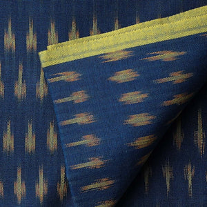 Precut 0.75 meters -Blue Ikat Pochampally Woven Cotton Fabric