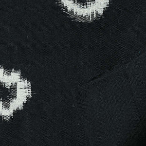 Precut 0.75 meters -Black & White Double Ikat Pochampally Woven Cotton Fabric