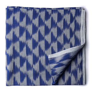 Precut 0.75 meters -Blue Ikat Pochampally Woven Cotton Fabric