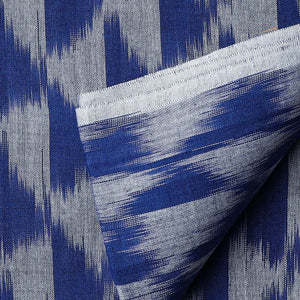 Precut 0.75 meters -Blue Ikat Pochampally Woven Cotton Fabric