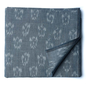 Precut 0.75 meters -Blue Ikat Pochampally Woven Cotton Fabric
