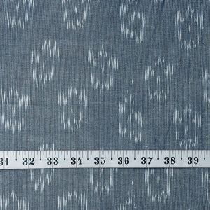 Precut 1meter - Blue Ikat Pochampally Woven Cotton Fabric