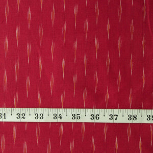 Red Ikat Pochampally Woven Cotton Fabric