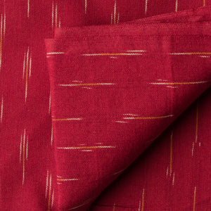 Red Ikat Pochampally Woven Cotton Fabric