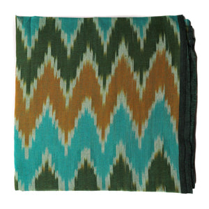 Precut 0.75 meters -Multi Color Ikat Pochampally Woven Cotton Fabric Stripes Geometric